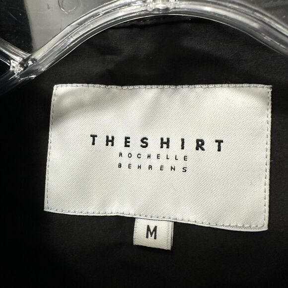 THE SHIRT Rochelle Behrens Sleeveless Button Down Black Boxy Cropped Size M - Picture 9 of 12